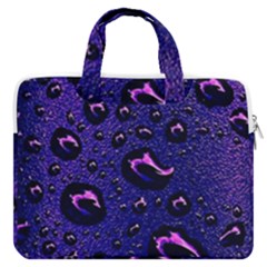 Purple Waterdrops Water Drops Macbook Pro 16  Double Pocket Laptop Bag  by Cemarart