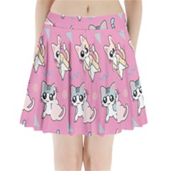 Cute Animal Little Cat Seamless Pattern Pleated Mini Skirt by Grandong