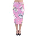 Cute Animal Little Cat Seamless Pattern Velvet Midi Pencil Skirt View1