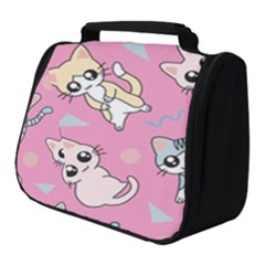 Cute Animal Little Cat Seamless Pattern Full Print Travel Pouch (small) by Grandong