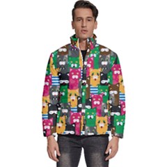 Cat Funny Colorful Pattern Men s Puffer Bubble Jacket Coat by Grandong