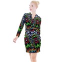 Kaleidoscopic Tropic Button Long Sleeve Dress View1