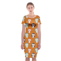 Cute Penguin Funny Pattern Classic Short Sleeve Midi Dress by Grandong