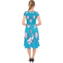 Cat Bunny Cap Sleeve Front Wrap Midi Dress View2