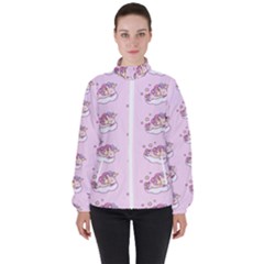 Unicorn Clouds Colorful Cute Pattern Sleepy Women s High Neck Windbreaker by Grandong