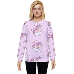 Unicorn Clouds Colorful Cute Pattern Sleepy Hidden Pocket Sweatshirt by Grandong