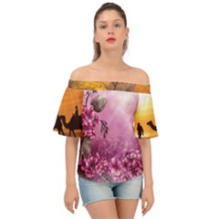 24 Rise  Off Shoulder Short Sleeve Top by Asomg