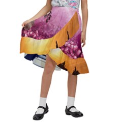 24 Rise  Kids  Ruffle Flared Wrap Midi Skirt by Asomg