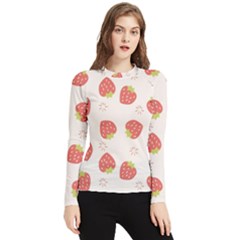 Strawberries Pattern Design Women s Long Sleeve Rash Guard by Grandong