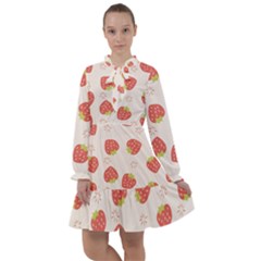 Strawberries Pattern Design All Frills Chiffon Dress by Grandong