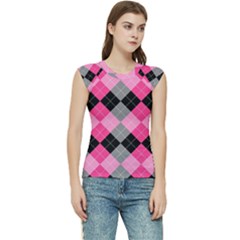 Seamless Argyle Pattern Women s Raglan Cap Sleeve T-shirt by Grandong