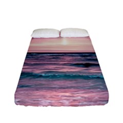 Sunset Ocean Beach Catcher Dream Evening Night Sunset Fitted Sheet (full/ Double Size) by Cemarart