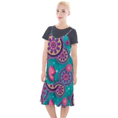 Floral Pattern Abstract Colorful Flow Oriental Spring Summer Camis Fishtail Dress by Cemarart