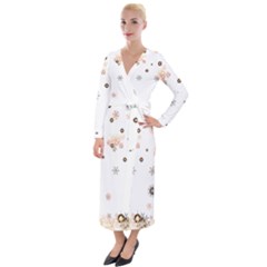 Golden-snowflake Velvet Maxi Wrap Dress by saad11