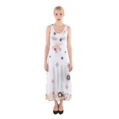 Golden-snowflake Sleeveless Maxi Dress by saad11