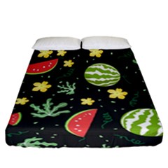 Watermelon Doodle Pattern Fitted Sheet (california King Size) by Cemarart