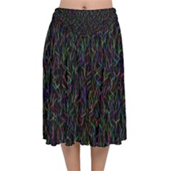 Amoled Noise, Velvet Flared Midi Skirt by nateshop