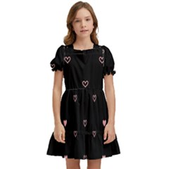 Heart, Background Kids  Puff Sleeved Dress by nateshop