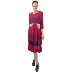 Minimalistic Colours, Minimal Colours, Pattern, Stoche Ruffle End Midi Chiffon Dress by nateshop