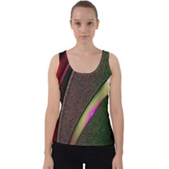 Abstract Curve Pattern Red Velvet Tank Top by Ndabl3x