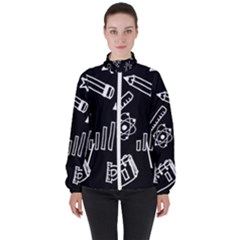 Knowledge Drawing Education Science Women s High Neck Windbreaker by Proyonanggan