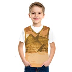 Pyramids Egypt Pyramid Desert Sand Kids  Basketball Tank Top by Proyonanggan