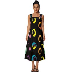 Abstract-2 Square Neckline Tiered Midi Dress by nateshop