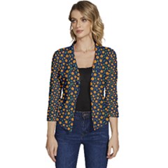 Flower Women s Casual 3/4 Sleeve Spring Jacket by zappwaits