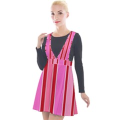 Stripes-4 Plunge Pinafore Velour Dress by nateshop