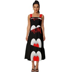 Mom And Dad, Father, Feeling, I Love You, Love Square Neckline Tiered Midi Dress by nateshop