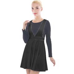 Black, Background, Simple Plunge Pinafore Velour Dress by nateshop