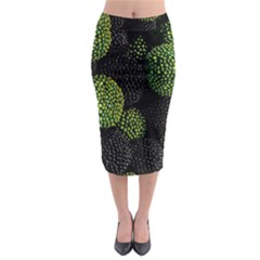 Berry,note, Green, Raspberries Midi Pencil Skirt by nateshop