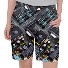 Motherboard Board Circuit Electronic Technology Women s Pocket Shorts by Cemarart