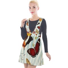 Butterfly-love Plunge Pinafore Velour Dress by nateshop