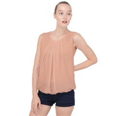 Peach Fuzz 2024 Bubble Hem Chiffon Tank Top by dressshop