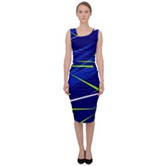 Abstract Lightings, Grunge Art, Geometric Backgrounds Sleeveless Pencil Dress by nateshop