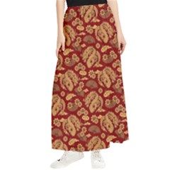 Vintage Dragon Chinese Red Amber Maxi Chiffon Skirt by DimSum