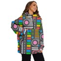 Pattern Geometric Abstract Colorful Arrows Lines Circles Triangles Women s Ski and Snowboard Jacket View2