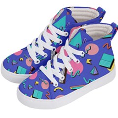 Geometric Shapes Material Design, Lollipop, Lines Kids  Hi-top Skate Sneakers by nateshop