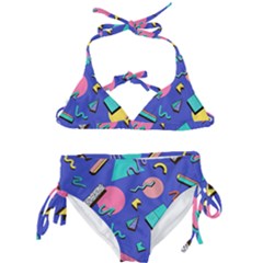 Geometric Shapes Material Design, Lollipop, Lines Kids  Classic Bikini Set by nateshop