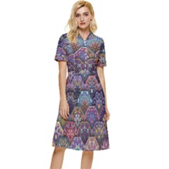 Texture, Pattern, Abstract Button Top Knee Length Dress by nateshop