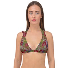 Authentic Aboriginal Art - Connections Double Strap Halter Bikini Top by hogartharts