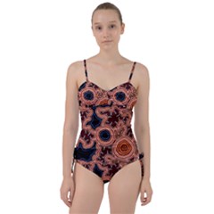 Authentic Aboriginal Art - Pathways Sweetheart Tankini Set by hogartharts