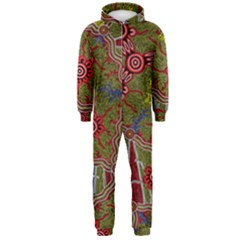 Authentic Aboriginal Art - Connections Hooded Jumpsuit (men) by hogartharts