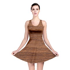 Brown Wooden Texture Reversible Skater Dress by nateshop