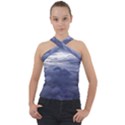 Majestic Clouds Landscape Cross Neck Velour Top View1