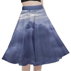 Majestic Clouds Landscape A-line Full Circle Midi Skirt With Pocket by dflcprintsclothing