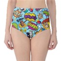 Graffiti Word Seamless Pattern Classic High-Waist Bikini Bottoms View1