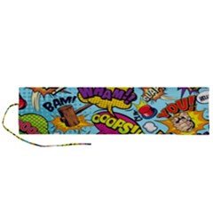 Graffiti Word Seamless Pattern Roll Up Canvas Pencil Holder (l) by Bedest