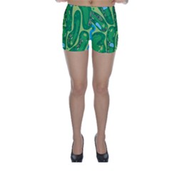 Golf Course Par Golf Course Green Skinny Shorts by Cemarart